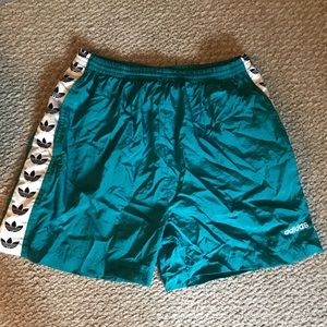 Vintage men’s Adidas teal shorts size XL Trefoil